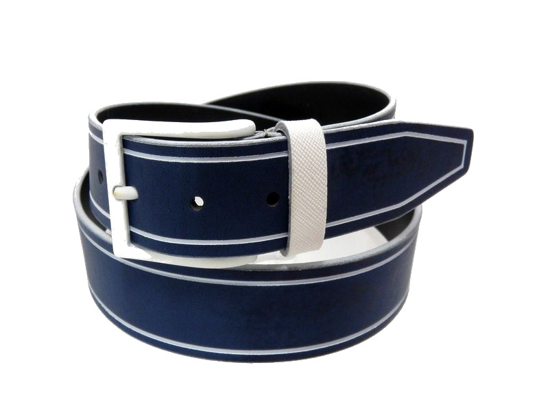 Cintura uomo vacchetta- blu - 35mm